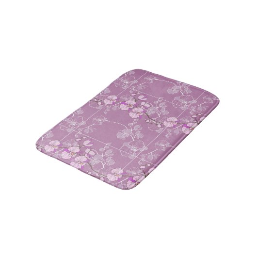 Tapis De Bain Motif pourpre d'orchidée (Angle)