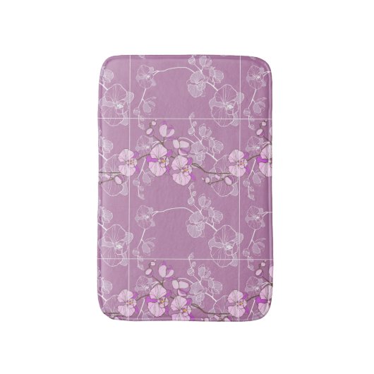 Tapis De Bain Motif pourpre d'orchidée (Devant (Vertical))