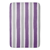 Tapis De Bain Motif pourpre et gris moderne de rayure (devant Vertical)