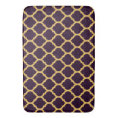 Tapis De Bain Motif Quatrefoil marocain profond violet et tan (devant Vertical)