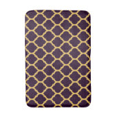 Tapis De Bain Motif Quatrefoil marocain profond violet et tan (Devant (Vertical))