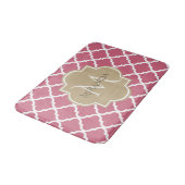 Tapis De Bain Motif Quatrefoil Rose rose Avec Gros Monogramme Ta (Angle)