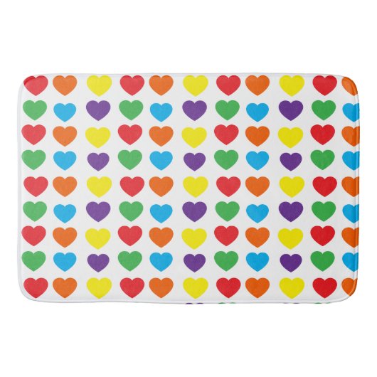 Tapis De Bain Motif Rainbow Hearts (Devant)