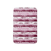 Tapis De Bain Motif rayé avec des roses (Devant (Vertical))