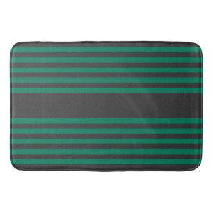 Tapis De Bain Motif rayé de la forêt verte et du charbon de bois