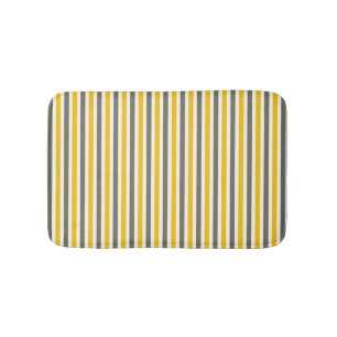 Tapis De Bain Motif rayé jaune et gris moderne