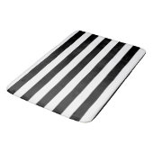 Tapis De Bain Motif rayé noir et blanc classique (Angle)
