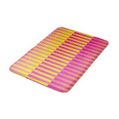 Tapis De Bain Motif rayé rose jaune orange (Angle)