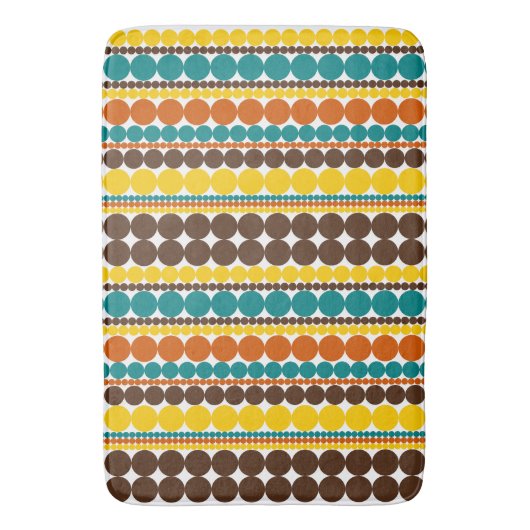 Tapis De Bain Motif rayé vertical à points rétro (devant Vertical)