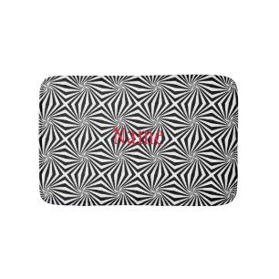 Tapis De Bain Motif rayonnant noir blanc Thunder_Cove