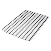 Tapis De Bain Motif rayure fine noire (Angle)
