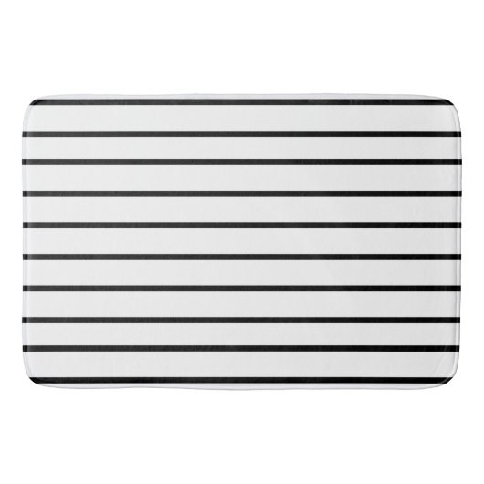Tapis De Bain Motif rayure fine noire (Devant)