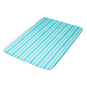 Tapis De Bain Motif Rayures Bleu Blanc (Angle)