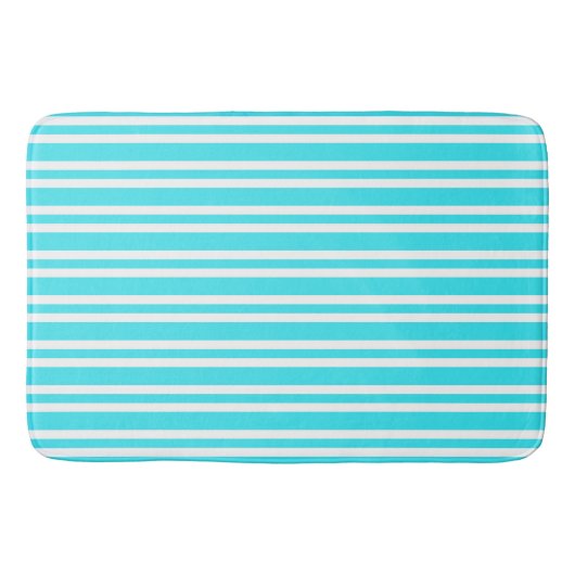Tapis De Bain Motif Rayures Bleu Blanc (Devant)