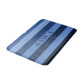 Tapis De Bain Motif rayures bleues modernes (Angle)