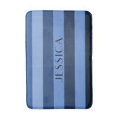 Tapis De Bain Motif rayures bleues modernes (Devant (Vertical))
