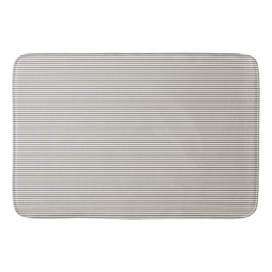 Tapis De Bain Motif rayures ivoire noir et blanc Rétro  (Devant)