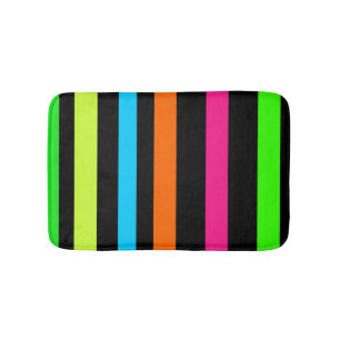 Tapis De Bain Motif Rayures Néon