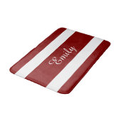 Tapis De Bain Motif rayures rouges moderne (Angle)
