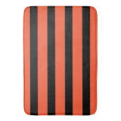 Tapis De Bain Motif Rétro De Stripes Noires Et Oranges (devant Vertical)