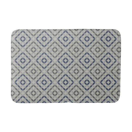 Tapis de bain motif rétro gris (Devant)