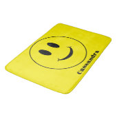 Tapis De Bain Motif rétro Yellow Happy Face souriant (Angle)