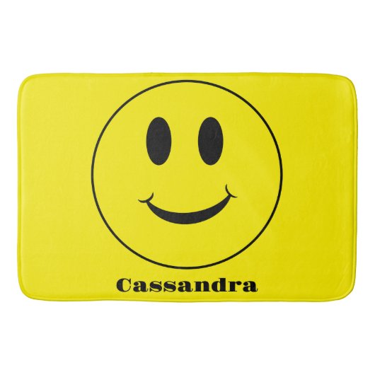 Tapis De Bain Motif rétro Yellow Happy Face souriant (Devant)