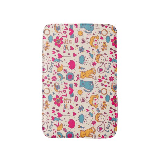 Tapis De Bain Motif romantique coloré (Devant (Vertical))