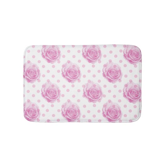 Tapis De Bain Motif rose à fleurs roses (Devant)