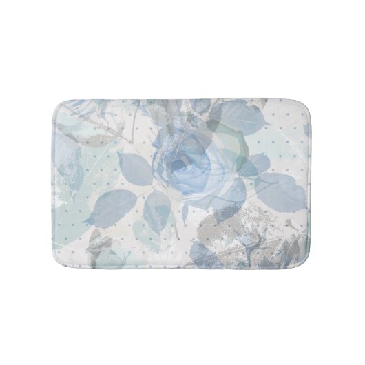 Tapis De Bain Motif Rose bleu (Devant)