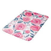 Tapis De Bain Motif Rose d'aquarelle rose (Angle)