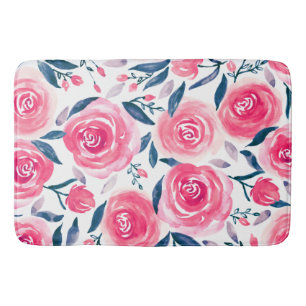 Tapis De Bain Motif Rose d'aquarelle rose