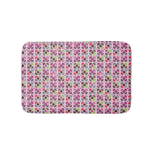 Tapis De Bain motif rose de fleurs et de hiboux