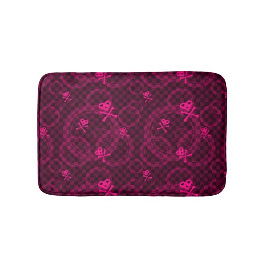 Tapis De Bain Motif rose d'Emo avec des cercles (Devant)