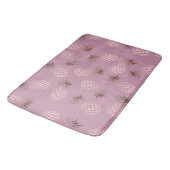 Tapis De Bain Motif rose élégant et mignon d'ananas d'or (Angle)