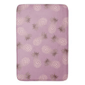 Tapis De Bain Motif rose élégant et mignon d'ananas d'or (devant Vertical)