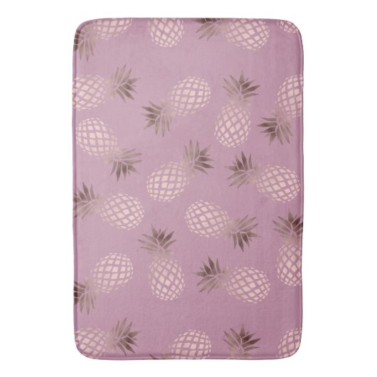 Tapis De Bain Motif rose élégant et mignon d'ananas d'or (devant Vertical)