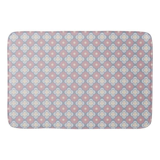 Tapis De Bain Motif rose et bleu (Devant)