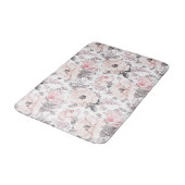 Tapis De Bain Motif rose et gris classique (Angle)