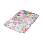 Tapis De Bain Motif rose et Turquoise (Angle)