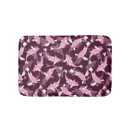 Tapis De Bain Motif rose et violet - Koi Fish (Devant)