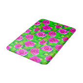 Tapis De Bain Motif Rose Fuchsia Pink (Angle)