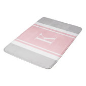 Tapis De Bain Motif rose gris de rayures de monogramme fait sur (Angle)
