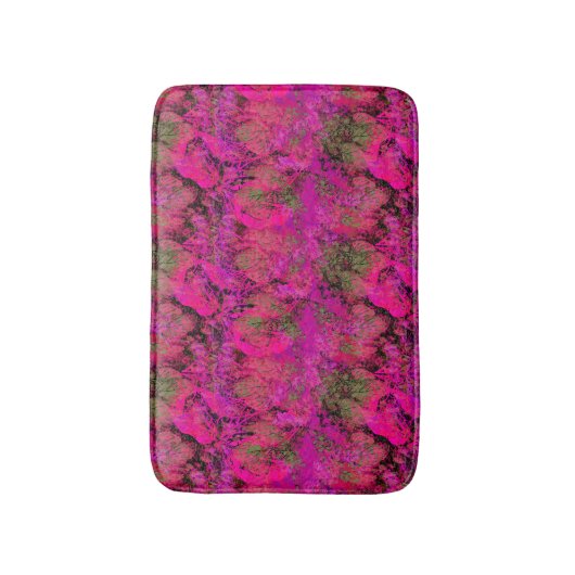 Tapis De Bain Motif rose vibrant de feuillage (Devant (Vertical))