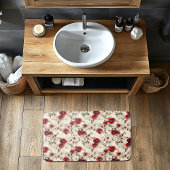 Tapis De Bain Motif rouge Bourgogne rose