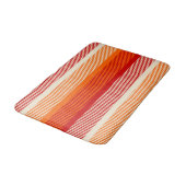 Tapis De Bain Motif rouge orange jaune rayé (Angle)