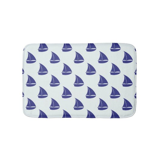 Tapis De Bain Motif Royal Blue Sailboat (Devant)