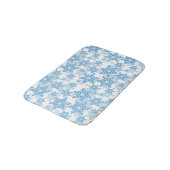 Tapis De Bain Motif sans couture blanc et bleu (Angle)