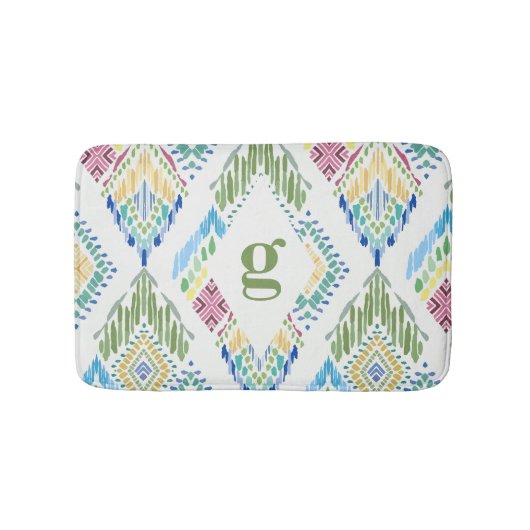 Tapis De Bain Motif sans fil Ikat Floral (Devant)