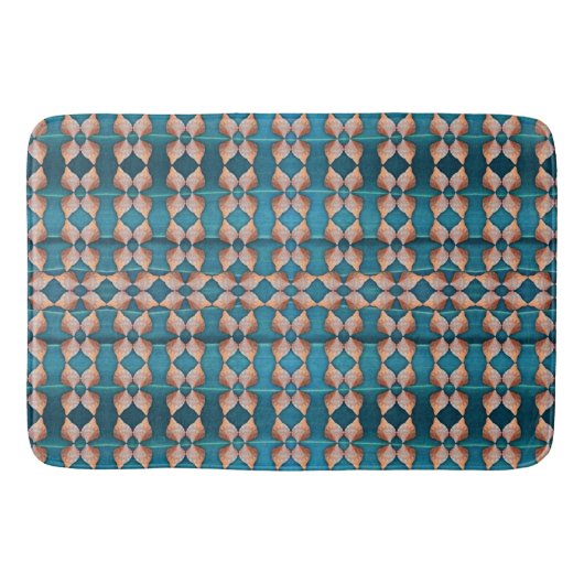 Tapis De Bain Motif Sea Shell, Bleu (Devant)